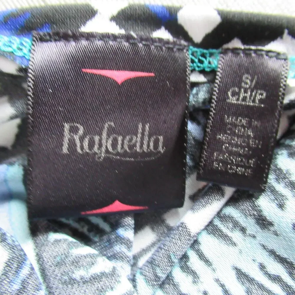 Rafaella Dress Womens Small Blue Geometric Sleeveless Maxi Resort Beachy Sexy